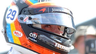 Fernando Alonso, durante las 500 millas de Indian&aacute;polis
