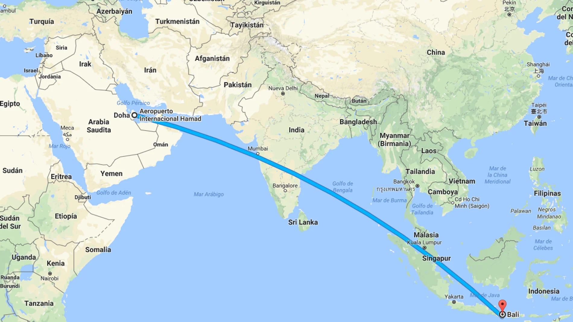 Vuelo de Doha a Bali Vuelo de Doha a Bali