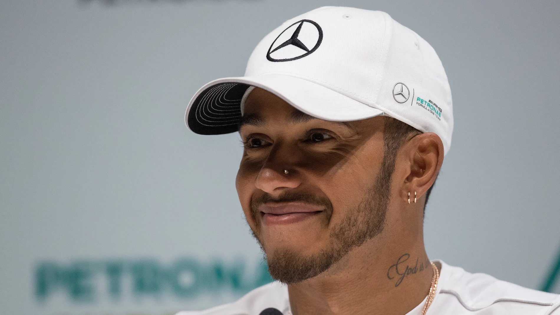 Lewis Hamilton, en una rueda de prensa en Sao Paulo