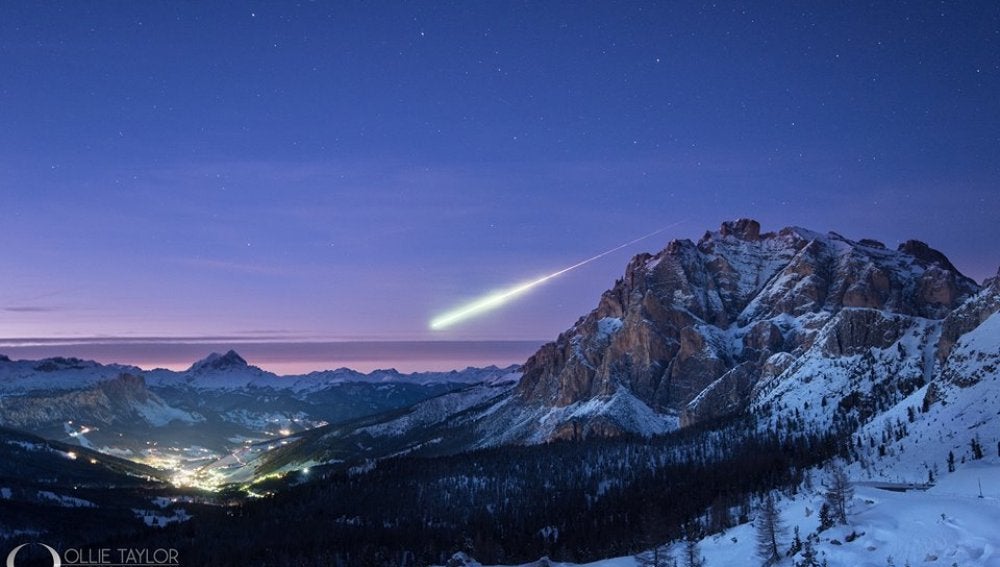 Bola de fuego sobre los Alpes