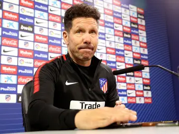 Simeone en sala de prensa Simeone en sala de prensa