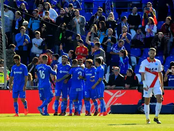 El Getafe celebra un gol ante el Alavés El Getafe celebra un gol ante el Alavés
