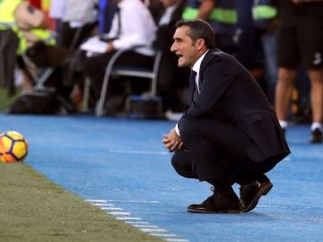 Ernesto Valverde, en la banda de Butarque