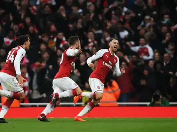 El Arsenal celebra un gol El Arsenal celebra un gol