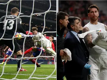La jugada en la que Lucas rompió la nariz a Sergio Ramos La jugada en la que Lucas rompió la nariz a Sergio Ramos