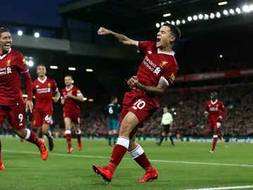Coutinho celebra un gol con el Liverpool Coutinho celebra un gol con el Liverpool