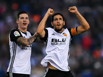 El Valencia celebra un gol El Valencia celebra un gol