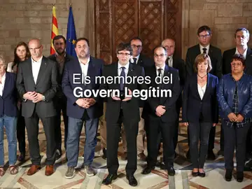 Fotografía de los "miembros del Govern legítimo" sin Santi Vila Fotografía de los "miembros del Govern legítimo" sin Santi Vila