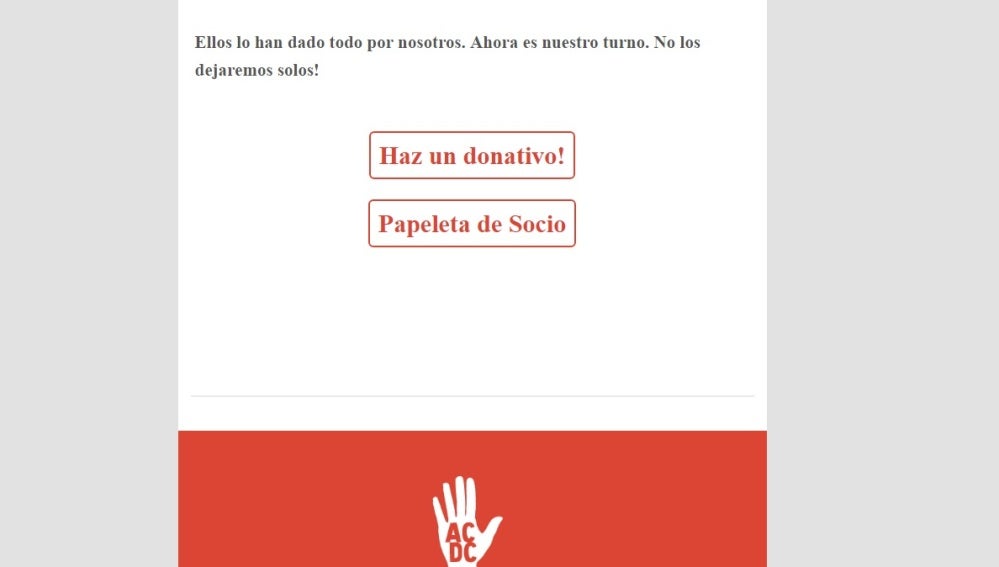 Página a través de la cual se pueden hacer donativos