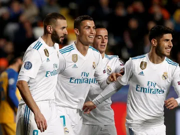 Cristiano Ronaldo celebra un gol ante el APOEL Cristiano Ronaldo celebra un gol ante el APOEL