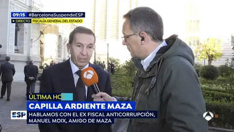 Manuel Moix, sobre José Manuel Maza: "Las críticas no le afectaban porque estaba convencido de que sus actuaciones eran conformes a la ley" Manuel Moix, sobre José Manuel Maza: "Las críticas no le afectaban porque estaba convencido de que sus actuaciones eran conformes a la ley"