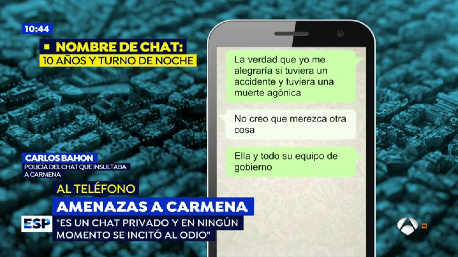 Un policía del chat que insulta a Manuela Carmena asegura que 