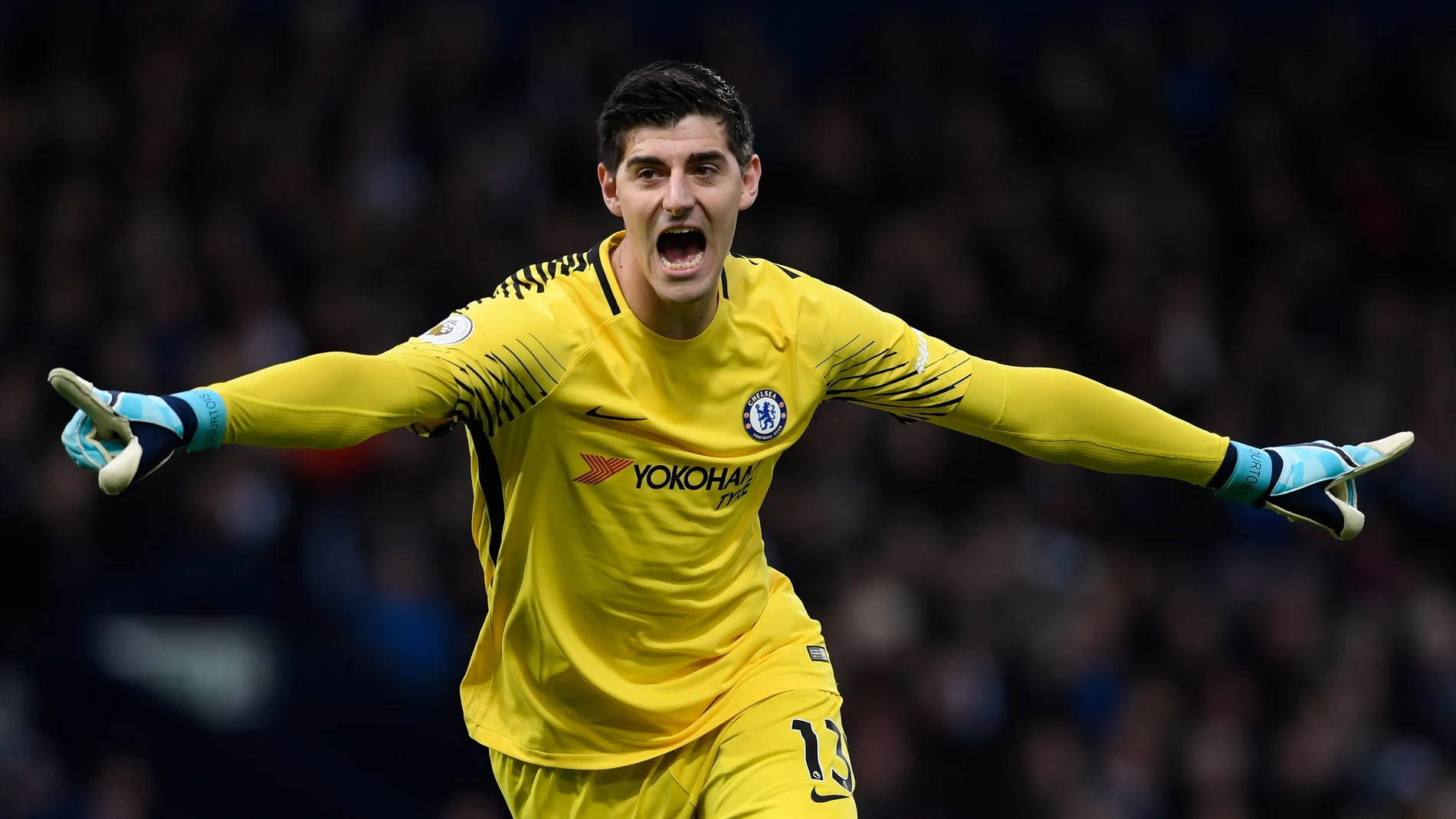 Thibaut Courtois, durante un partido con el Chelsea Thibaut Courtois, durante un partido con el Chelsea