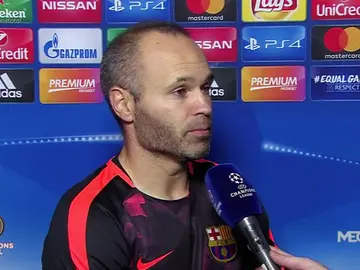 Iniesta: "Cuando Messi está en el campo la diferencia es notable, pero es cuestión de sumar todos" Iniesta: "Cuando Messi está en el campo la diferencia es notable, pero es cuestión de sumar todos"