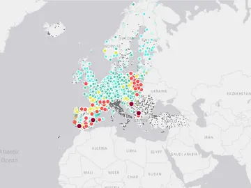 Mapa de calidad del aire de la Agencia Europea de Medio Ambiente Mapa de calidad del aire de la Agencia Europea de Medio Ambiente