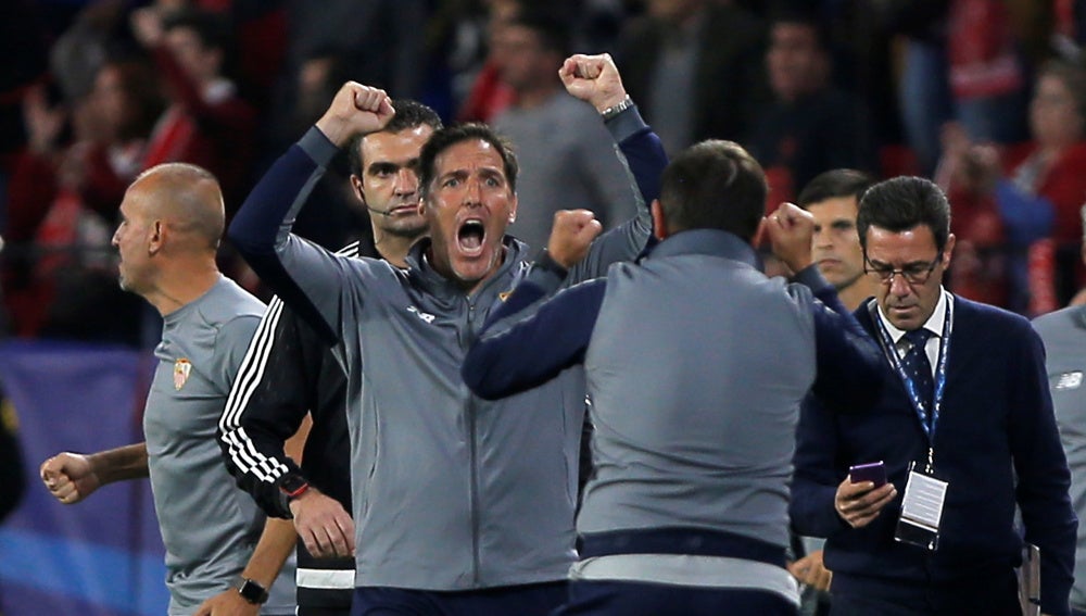 Berizzo celebra el gol del empate