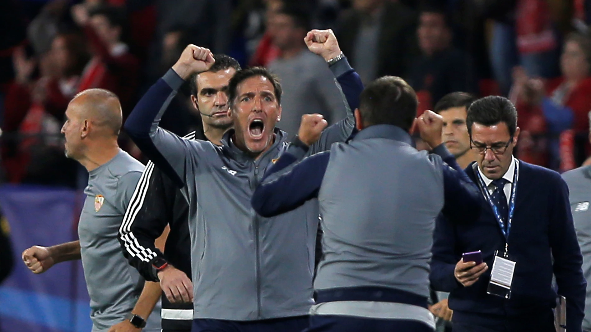 Berizzo celebra el gol del empate Berizzo celebra el gol del empate