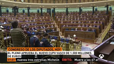 El Congreso aprobará este jueves de forma exprés el nuevo cupo vasco, de 1.300 millones de euros El Congreso aprobará este jueves de forma exprés el nuevo cupo vasco, de 1.300 millones de euros