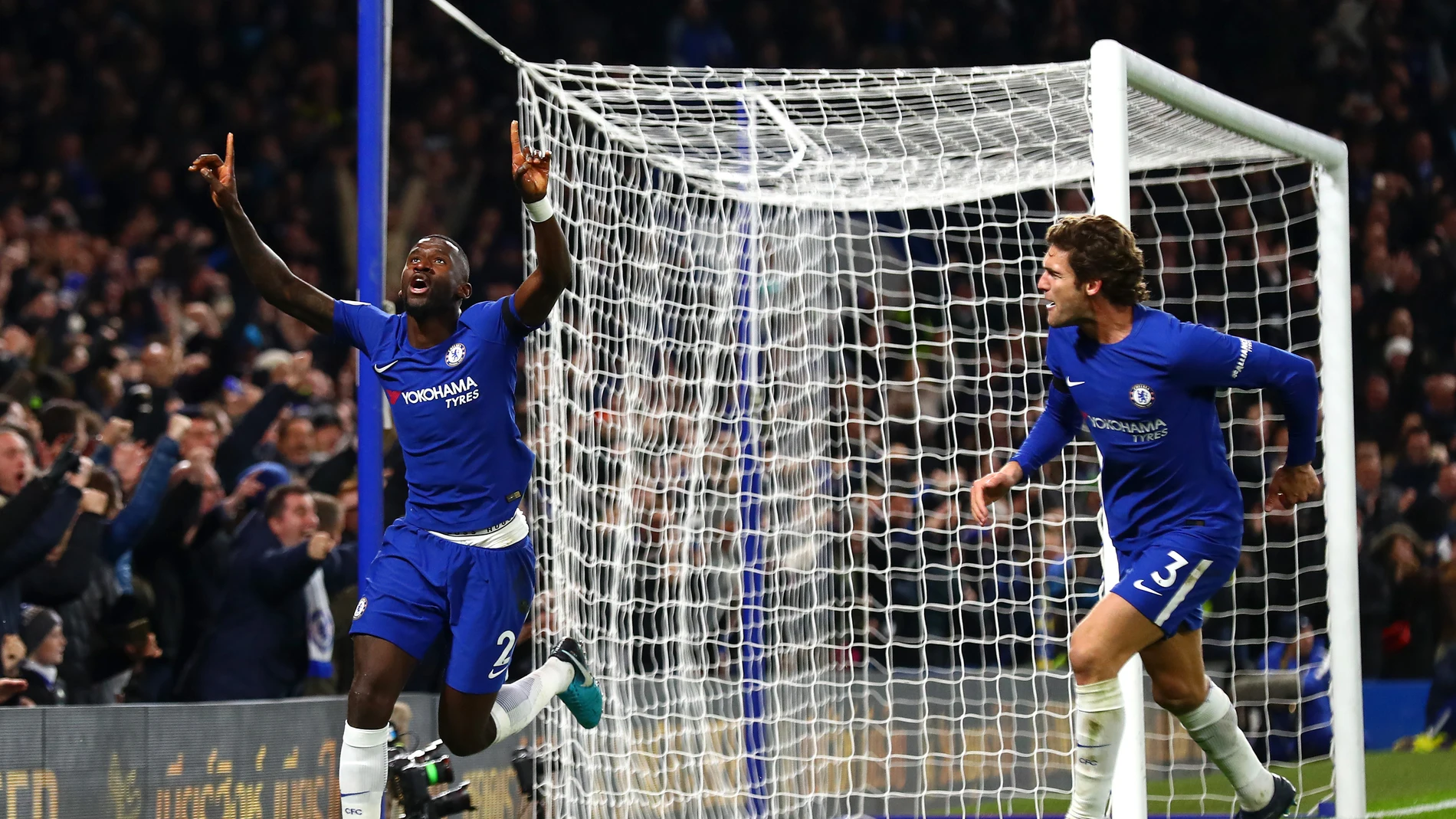 Antonio Rüdiger celebra su gol ante el Swansea Antonio Rüdiger celebra su gol ante el Swansea