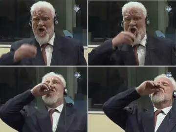 Slobodan Praljak tomando el veneno Slobodan Praljak tomando el veneno
