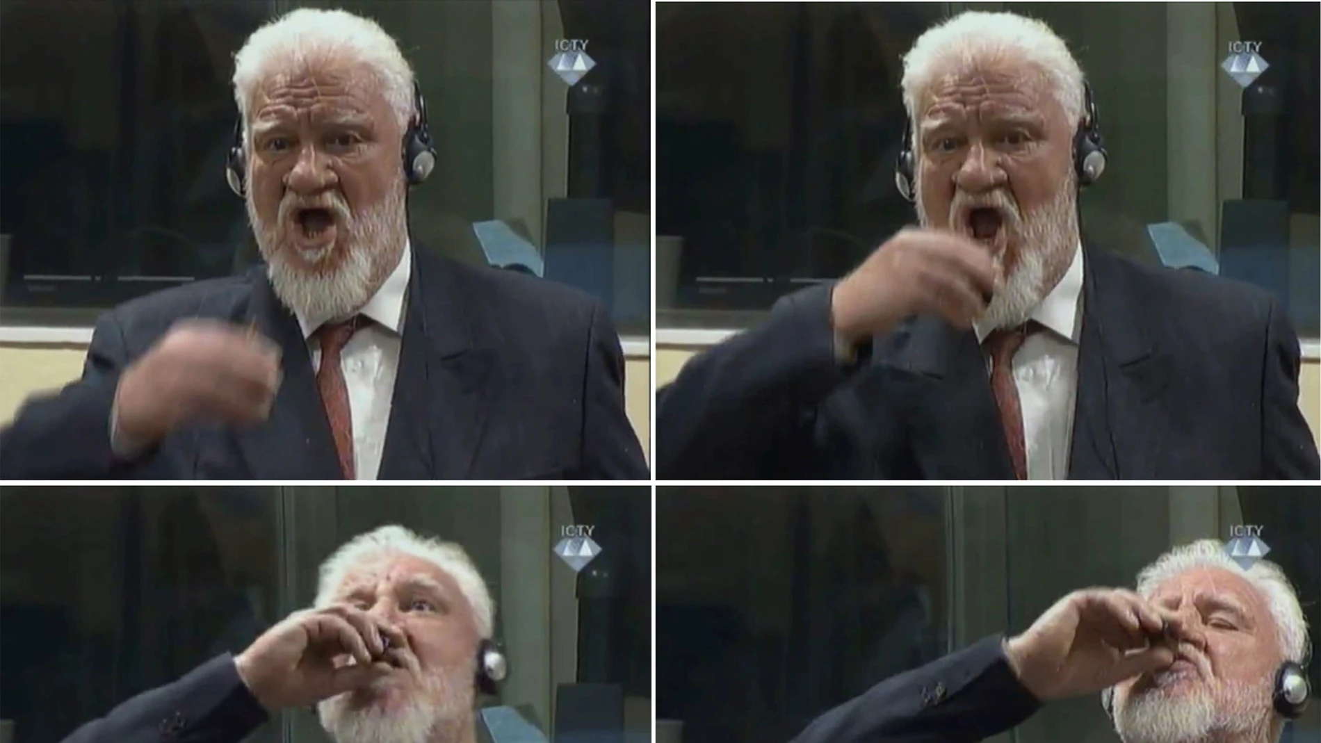 Slobodan Praljak tomando el veneno Slobodan Praljak tomando el veneno