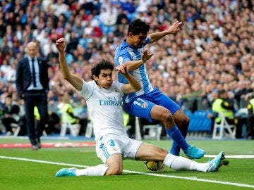 Vallejo, en un partido con el Real Madrid