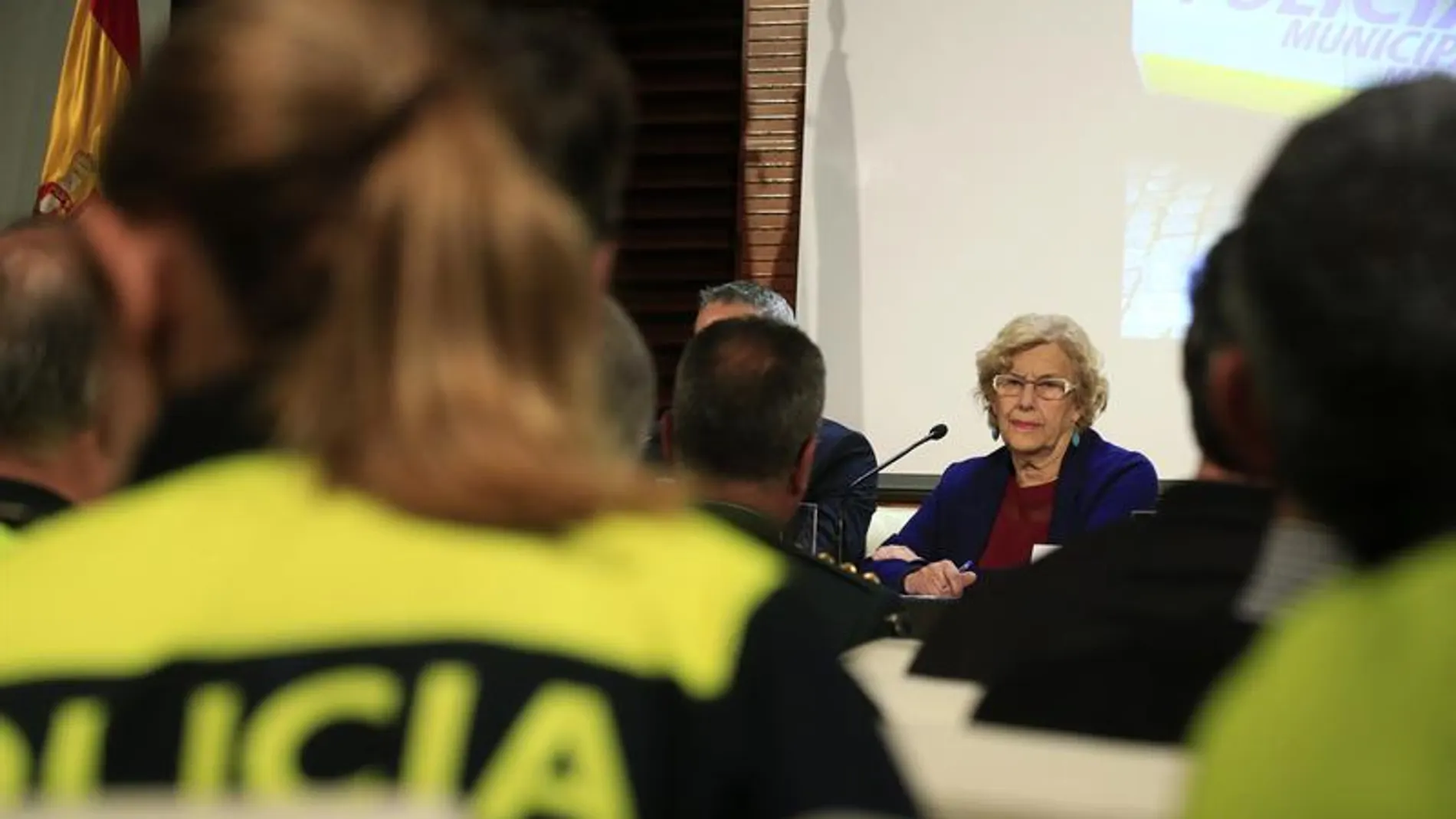 Manuela Carmena en un acto de la Policía Municipal Manuela Carmena en un acto de la Policía Municipal