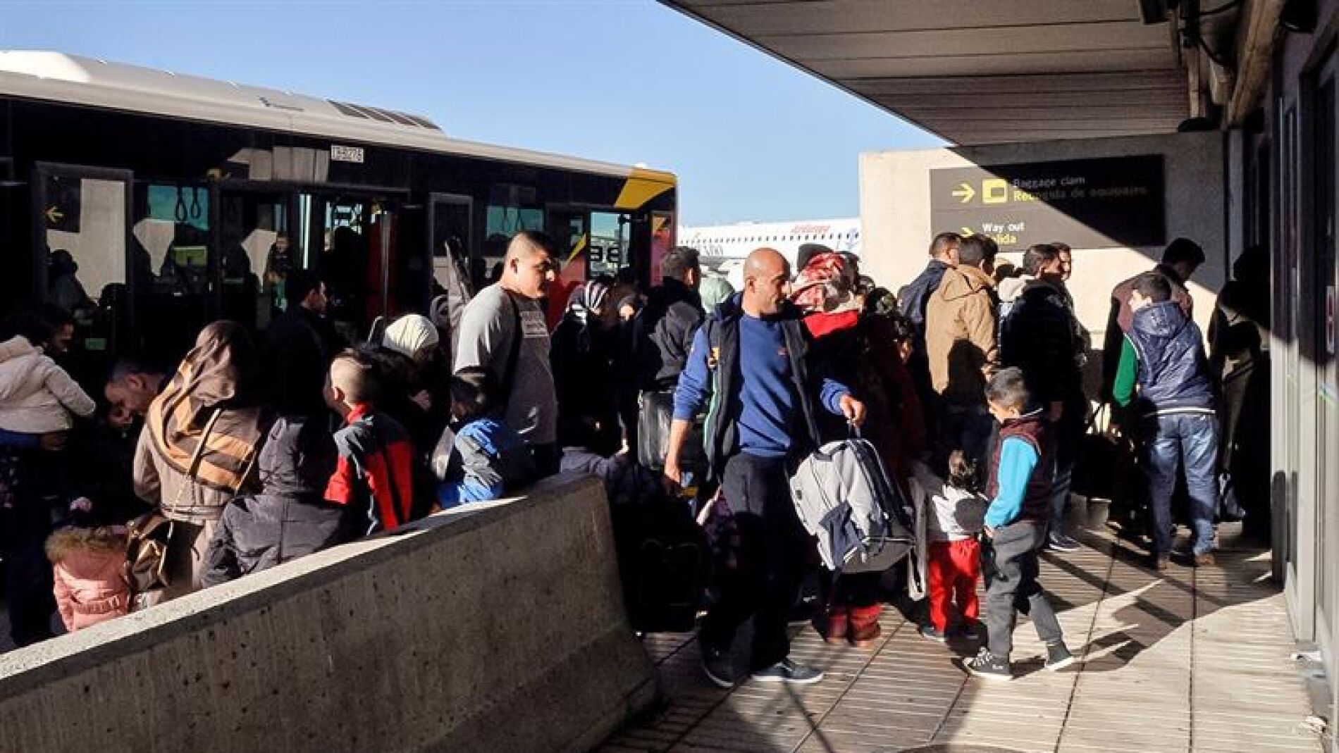 Refugiados sirios a su llegada a Espa&ntilde;a