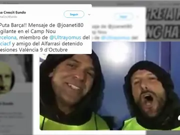 Un ultra del Valencia, trabajador del Camp Nou Un ultra del Valencia, trabajador del Camp Nou