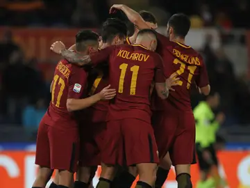 La Roma celebra un gol La Roma celebra un gol