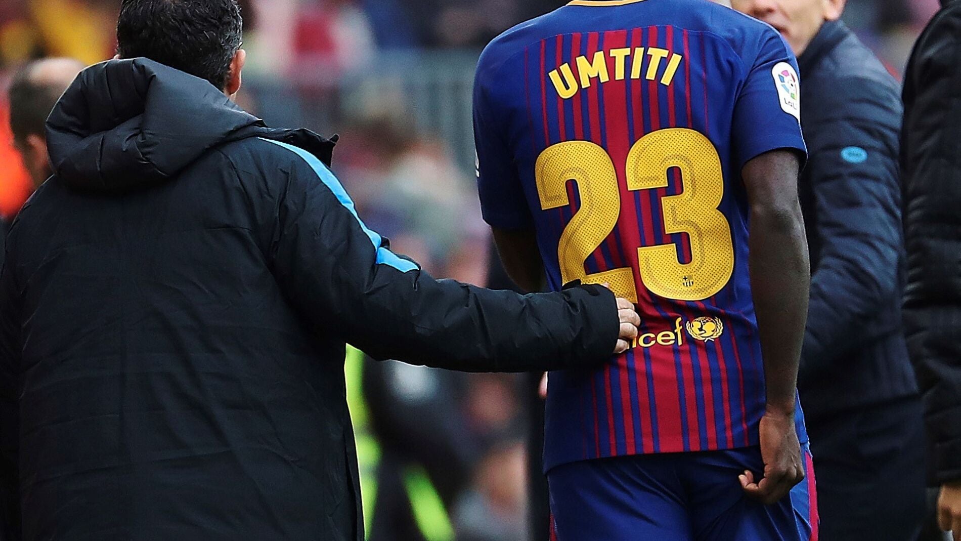 Umtiti tras su lesi&oacute;n