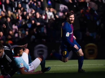 Leo Messi anota el 1-1 ante el Celta de Vigo Leo Messi anota el 1-1 ante el Celta de Vigo