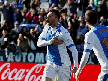 Diego Rico celebra su gol ante el Villarreal Diego Rico celebra su gol ante el Villarreal
