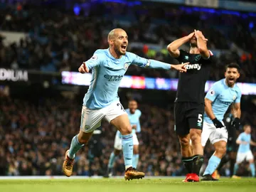 David Silva celebra un gol con el City David Silva celebra un gol con el City