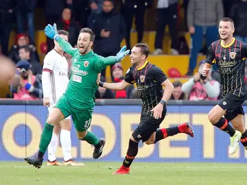 Brignoli, portero del Benevento marcó el gol de empate Brignoli, portero del Benevento marcó el gol de empate