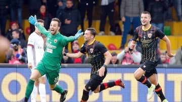Brignoli, portero del Benevento marcó el gol de empate
