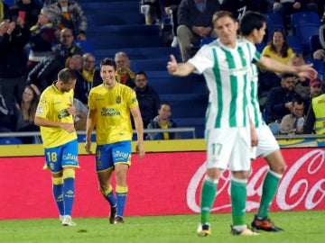Calleri celebra un gol con Las Palmas