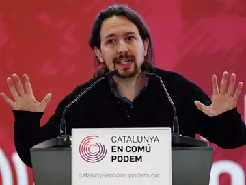 El secretario general de Podemos, Pablo Iglesias, durante la presentación del programa electoral de Cataluña En Comú Podem El secretario general de Podemos, Pablo Iglesias, durante la presentación del programa electoral de Cataluña En Comú Podem
