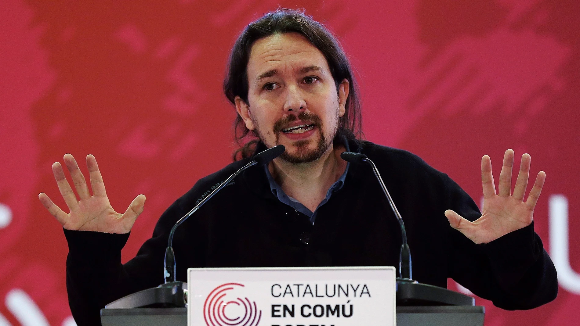 El secretario general de Podemos, Pablo Iglesias, durante la presentación del programa electoral de Cataluña En Comú Podem El secretario general de Podemos, Pablo Iglesias, durante la presentación del programa electoral de Cataluña En Comú Podem