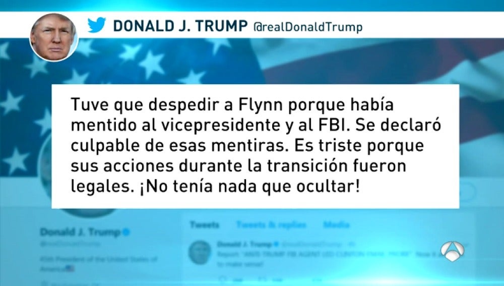 Trump considera "injusto" que mentir al FBI "haya arruinado la vida" de Flynn