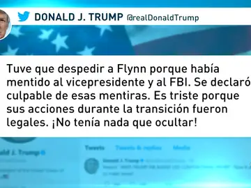 Trump considera "injusto" que mentir al FBI "haya arruinado la vida" de Flynn Trump considera "injusto" que mentir al FBI "haya arruinado la vida" de Flynn
