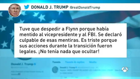 Trump considera "injusto" que mentir al FBI "haya arruinado la vida" de Flynn Trump considera "injusto" que mentir al FBI "haya arruinado la vida" de Flynn
