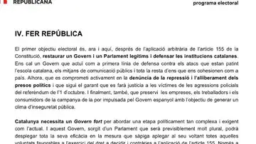 Programa electoral de ERC Programa electoral de ERC