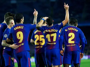 Paco Alcácer celebra su gol al Sporting de Lisboa. Paco Alcácer celebra su gol al Sporting de Lisboa.