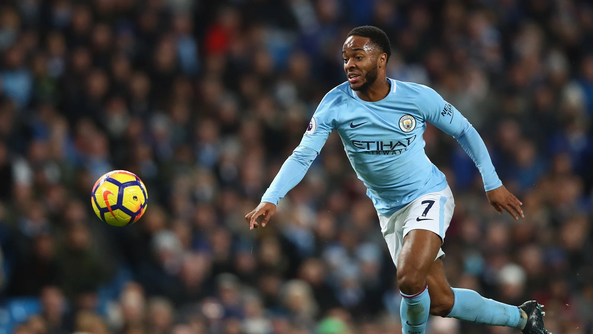 Sterling durante un partido con el City Sterling durante un partido con el City