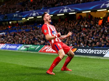 Saúl celebra su gol ante el Chelsea Saúl celebra su gol ante el Chelsea