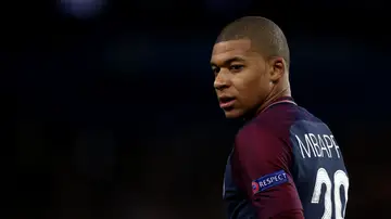 Mbappé, en un partido con el PSG Mbappé, en un partido con el PSG