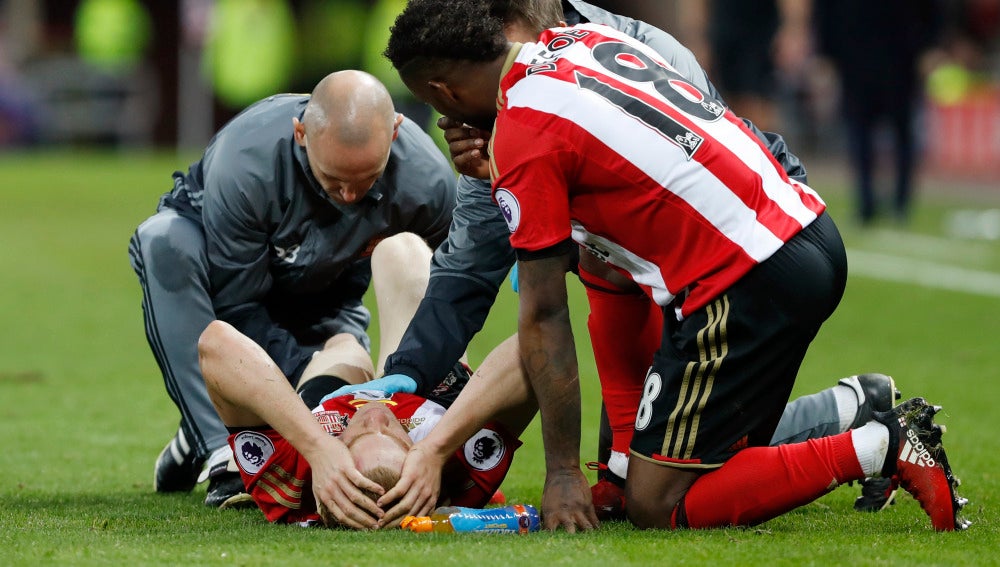 Duncan Watmore, al sufrir su primera rotura del cruzado