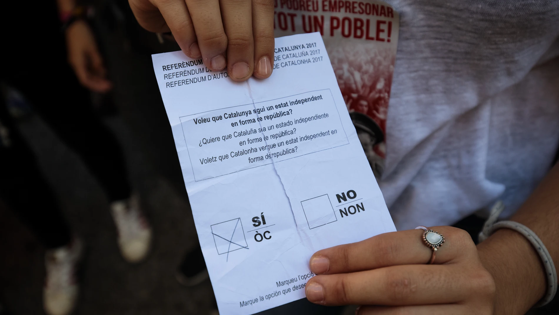 Papeleta Referéndum 1O Papeleta Referéndum 1O
