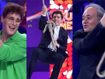 Manel Fuentes, David Amor y Secun de la Rosa sobrevuelan 'a lo Tarzán' el plató de 'Tu cara me suena' Manel Fuentes, David Amor y Secun de la Rosa sobrevuelan 'a lo Tarzán' el plató de 'Tu cara me suena'